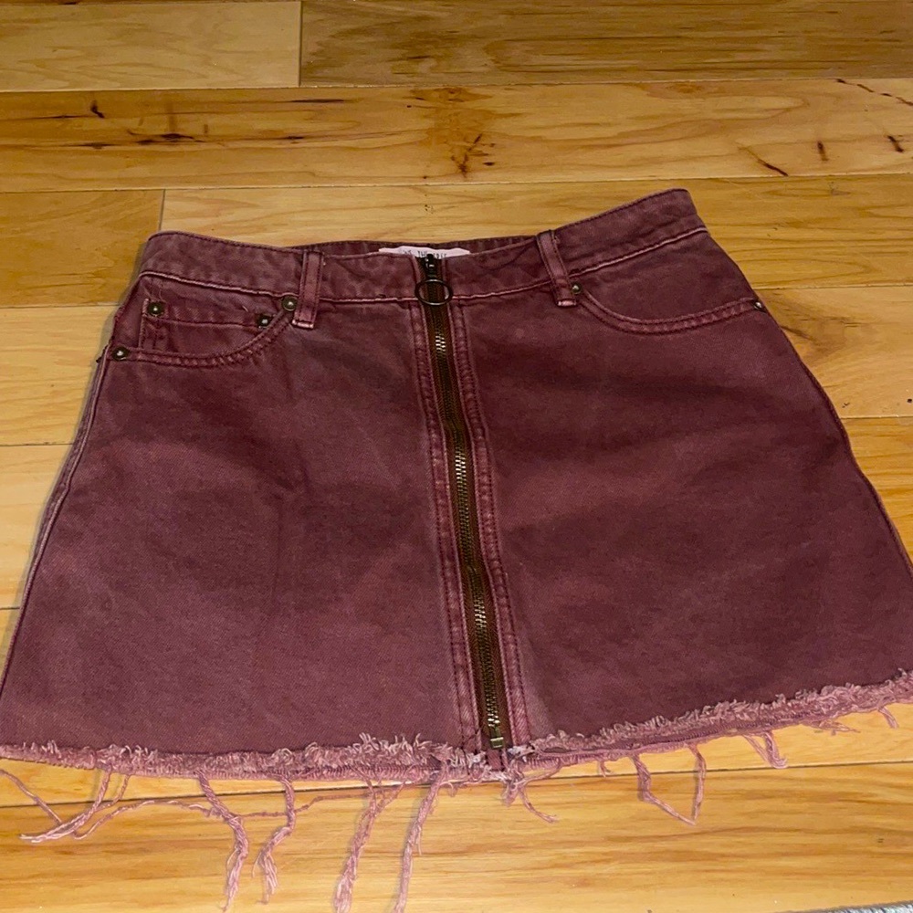 3 for $25!   Free People Maroon Zip Mini skirt